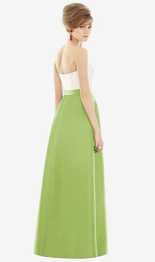 【STYLE: D755】Strapless Pleated Skirt Maxi Dress with Pockets【COLOR: Mojito &amp; Ivory】
