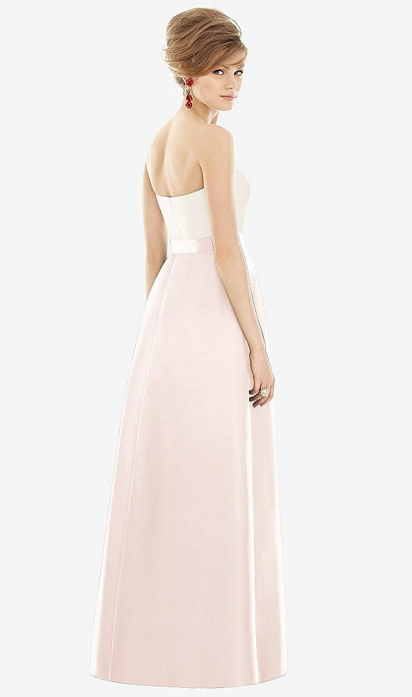 【STYLE: D755】Strapless Pleated Skirt Maxi Dress with Pockets【COLOR: Blush &amp; Ivory】