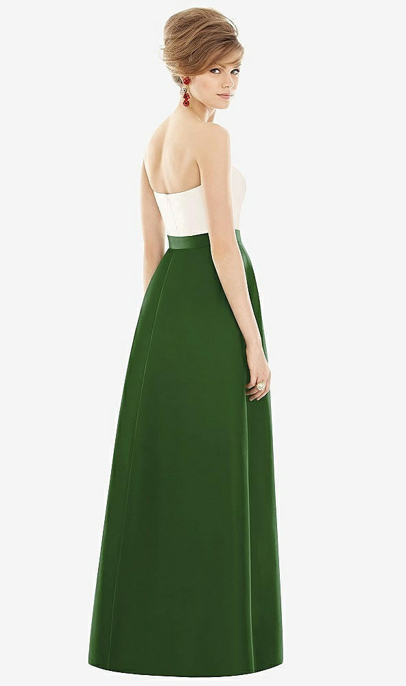 【STYLE: D755】Strapless Pleated Skirt Maxi Dress with Pockets【COLOR: Celtic &amp; Ivory】