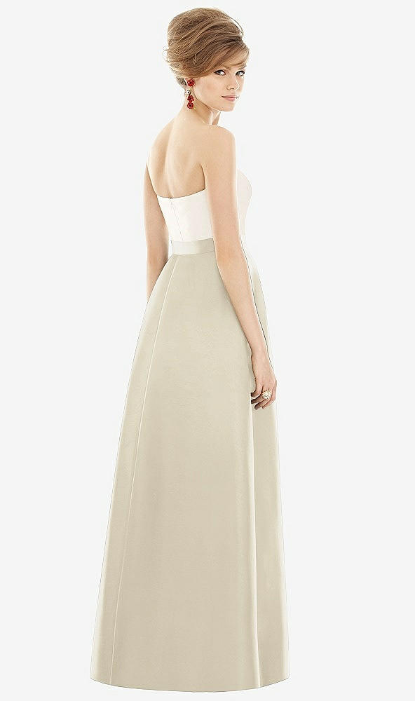 【NEW】【STYLE: D755】ストラップレス プリーツ スカート マキシ ドレス ポケット付き【COLOR: Champagne &amp; Ivory】【SIZE: 00-30W】