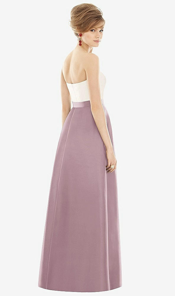 【STYLE: D755】Strapless Pleated Skirt Maxi Dress with Pockets【COLOR: Dusty Rose &amp; Ivory】
