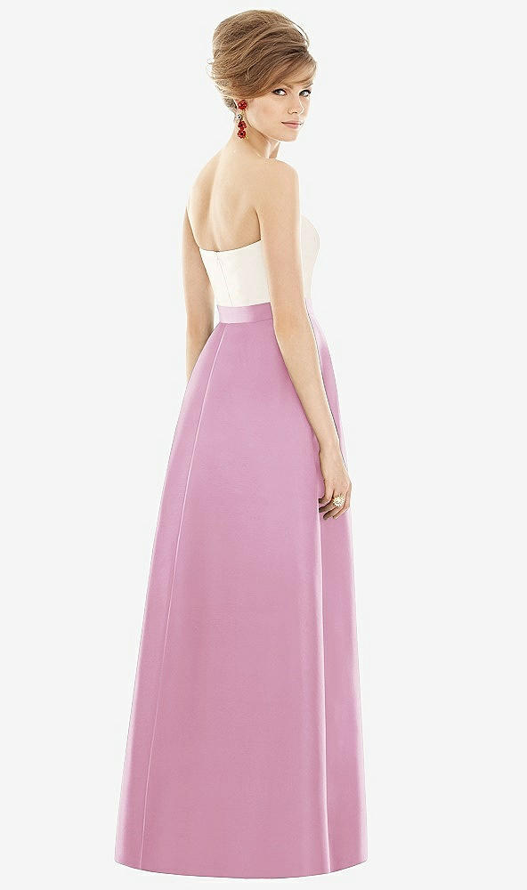 【STYLE: D755】Strapless Pleated Skirt Maxi Dress with Pockets【COLOR: Powder Pink &amp; Ivory】