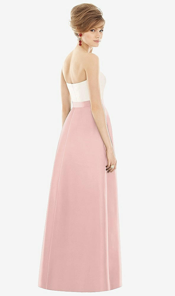 【STYLE: D755】Strapless Pleated Skirt Maxi Dress with Pockets【COLOR: Rose - PANTONE Rose Quartz &amp; Ivory】