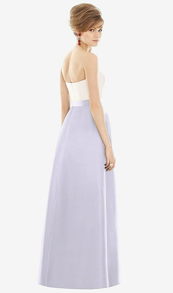【STYLE: D755】Strapless Pleated Skirt Maxi Dress with Pockets【COLOR: Silver Dove &amp; Ivory】