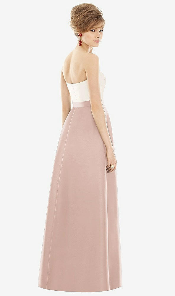 【STYLE: D755】Strapless Pleated Skirt Maxi Dress with Pockets【COLOR: Toasted Sugar &amp; Ivory】