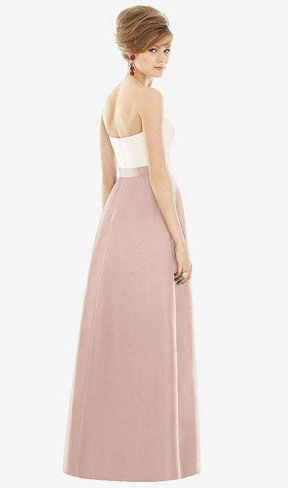【STYLE: D755】Strapless Pleated Skirt Maxi Dress with Pockets【COLOR: Toasted Sugar &amp; Ivory】