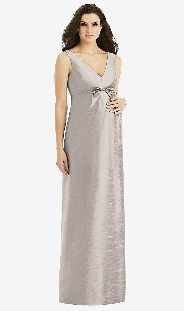 【NEW】【STYLE: M439】ノースリーブ サテン ツイル マタニティ ドレス【COLOR: Taupe】【SIZE: 00-30W】