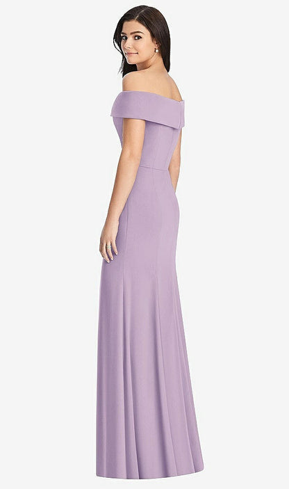 【STYLE: 3030】Cuffed Off-the-Shoulder Trumpet Gown【COLOR: Pale Purple】