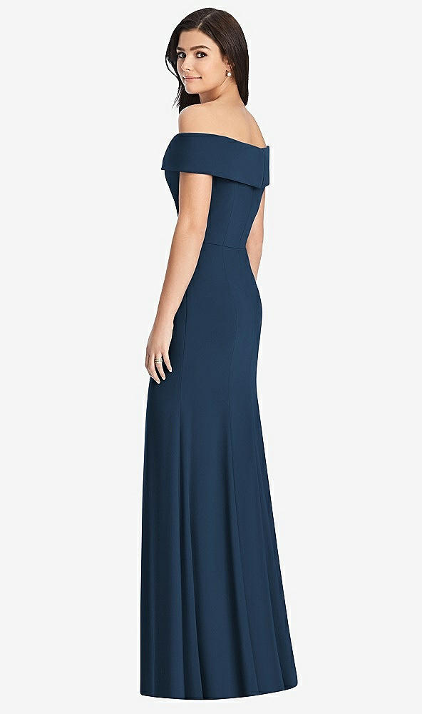 【STYLE: 3030】Cuffed Off-the-Shoulder Trumpet Gown【COLOR: Sofia Blue】
