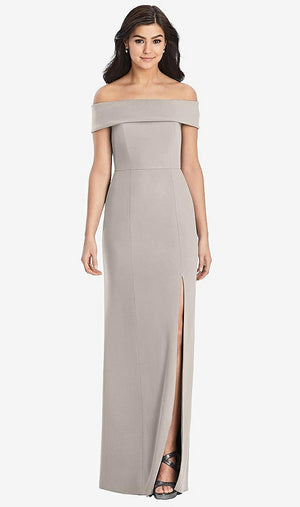 【NEW】【STYLE: 3030】カフド 肩から トランペット ガウン【COLOR: Taupe】【SIZE: 00-30W】