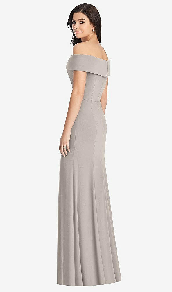 【STYLE: 3030】Cuffed Off-the-Shoulder Trumpet Gown【COLOR: Taupe】