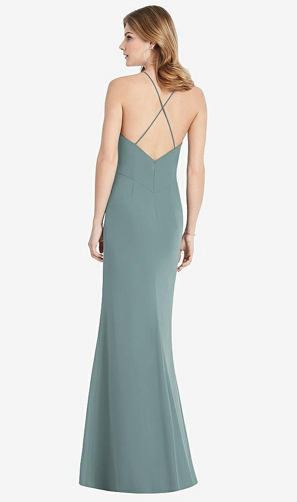 【NEW】【STYLE: 1512】クロス クロス オープンバック シフォン トランペット ガウン【COLOR: Icelandic】【SIZE: 00-30W】