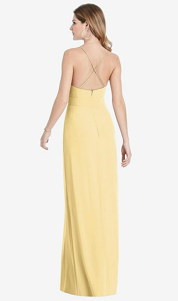 【STYLE: 1514】Pleated Skirt Crepe Maxi Dress with Pockets【COLOR: Buttercup】