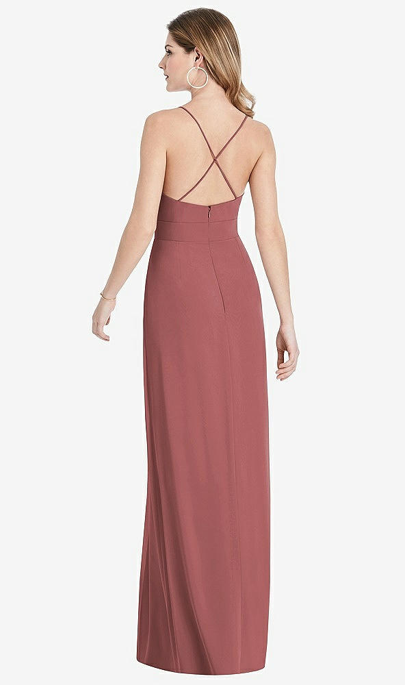 【STYLE: 1514】Pleated Skirt Crepe Maxi Dress with Pockets【COLOR: English Rose】