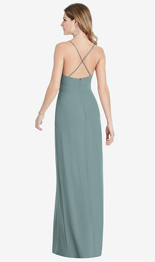 【STYLE: 1514】Pleated Skirt Crepe Maxi Dress with Pockets【COLOR: Icelandic】