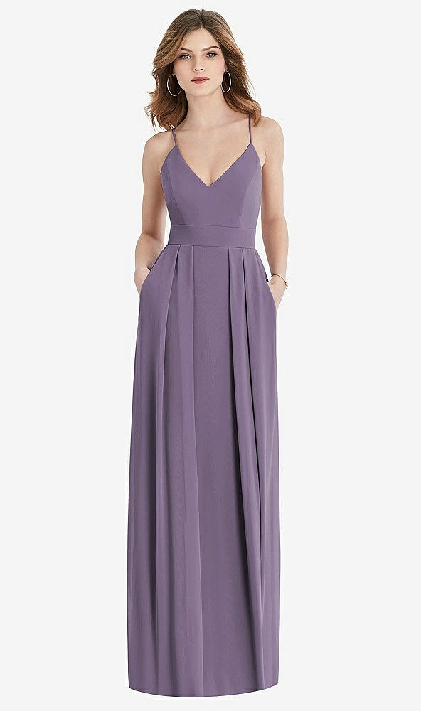 【NEW】【STYLE: 1514】プリーツ スカート クレープ マキシ ドレス ポケット付き【COLOR: Lavender】【SIZE: 00-30W】