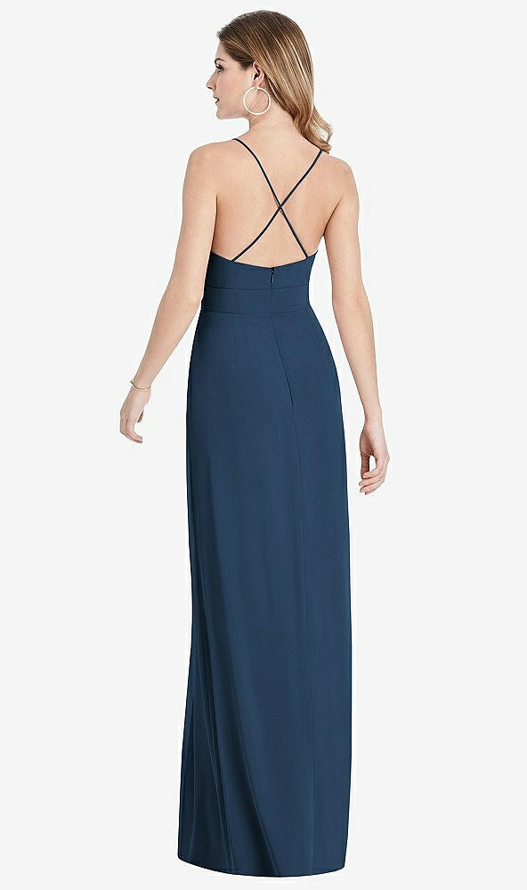 【STYLE: 1514】Pleated Skirt Crepe Maxi Dress with Pockets【COLOR: Sofia Blue】