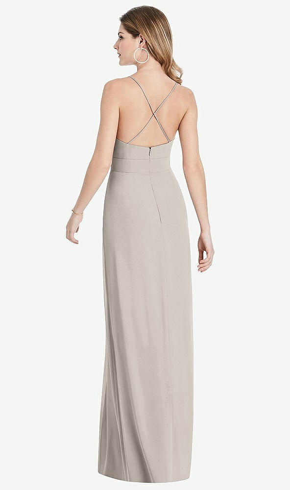 【STYLE: 1514】Pleated Skirt Crepe Maxi Dress with Pockets【COLOR: Taupe】
