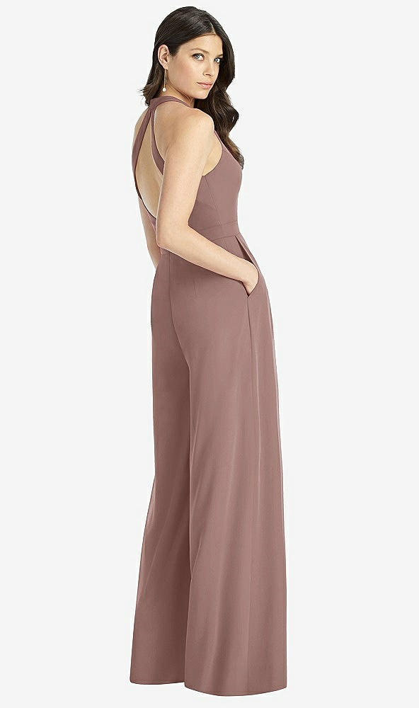 【STYLE: 3046】V-Neck Backless Pleated Front Jumpsuit【COLOR: Sienna】