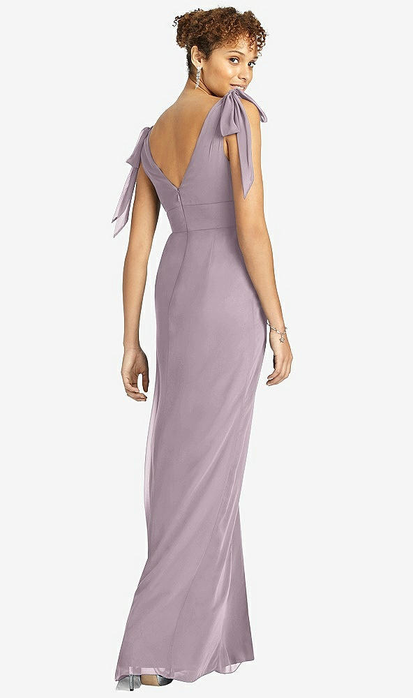 【STYLE: 4542】Bow-Shoulder Sleeveless Deep V-Back Mermaid Dress【COLOR: Lilac Dusk】