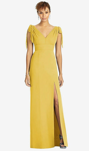 【NEW】【STYLE: 4542】弓肩 袖なし 深い Vバック 人魚 ドレス【COLOR: Marigold】【SIZE: 00-30W】