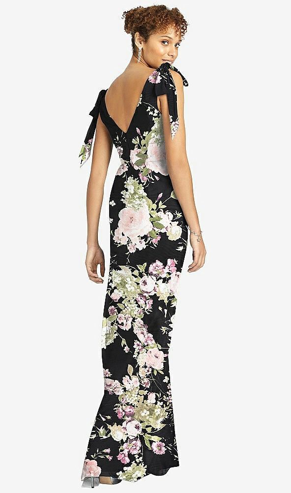 【NEW】【STYLE: 4542】弓肩 袖なし 深い Vバック 人魚 ドレス【COLOR: Noir Garden】【SIZE: 00-30W】