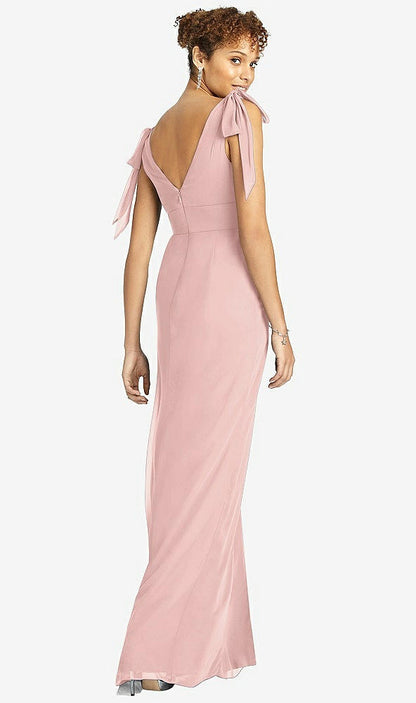 【STYLE: 4542】Bow-Shoulder Sleeveless Deep V-Back Mermaid Dress【COLOR: Rose - PANTONE Rose Quartz】