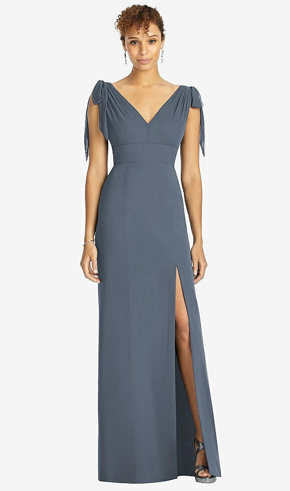 【NEW】【STYLE: 4542】弓肩 袖なし 深い Vバック 人魚 ドレス【COLOR: Silverstone】【SIZE: 00-30W】