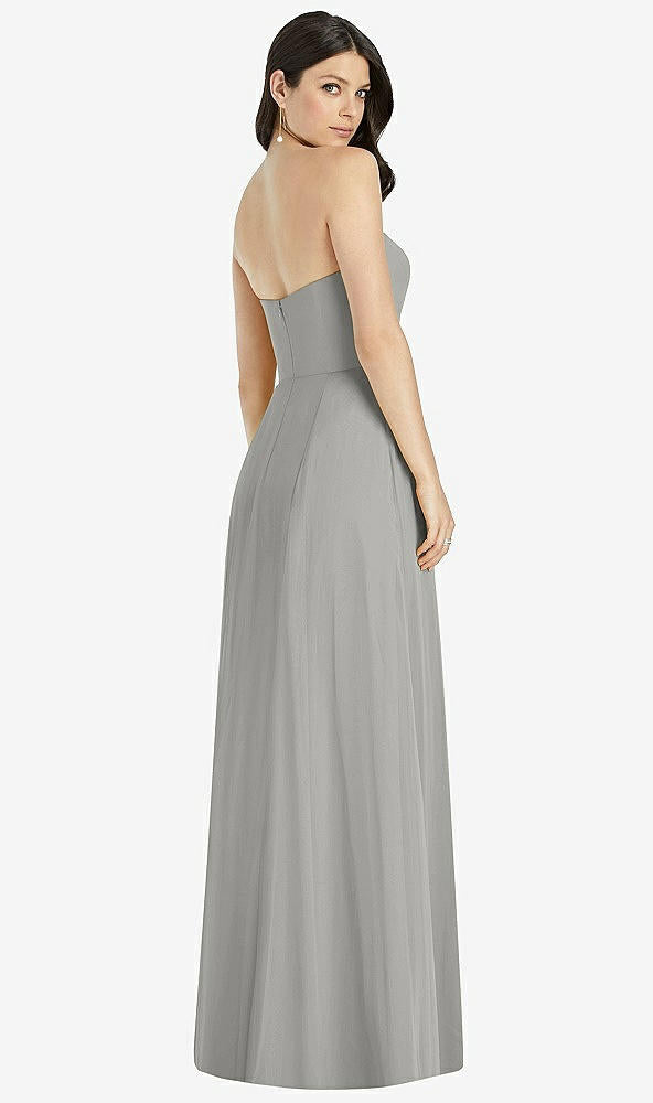 【STYLE: 3041】Strapless Notch Chiffon Maxi Dress【COLOR: Chelsea Gray】