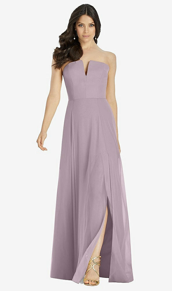 【NEW】【STYLE: 3041】ストラップレス ノッチ シフォン マキシ ドレス【COLOR: Lilac Dusk】【SIZE: 00-30W】