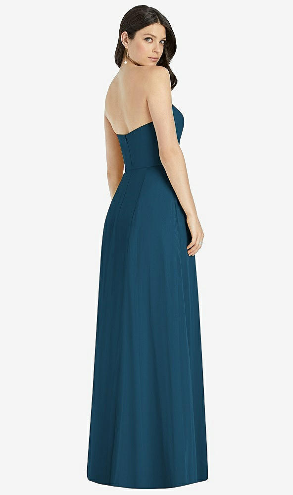 【STYLE: 3041】Strapless Notch Chiffon Maxi Dress【COLOR: Atlantic Blue】