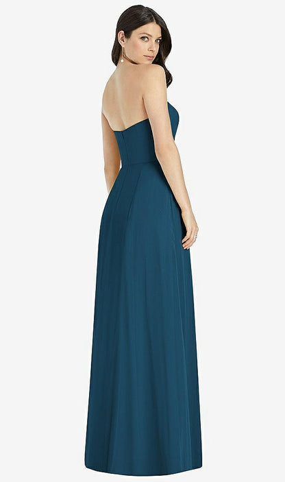 【STYLE: 3041】Strapless Notch Chiffon Maxi Dress【COLOR: Atlantic Blue】