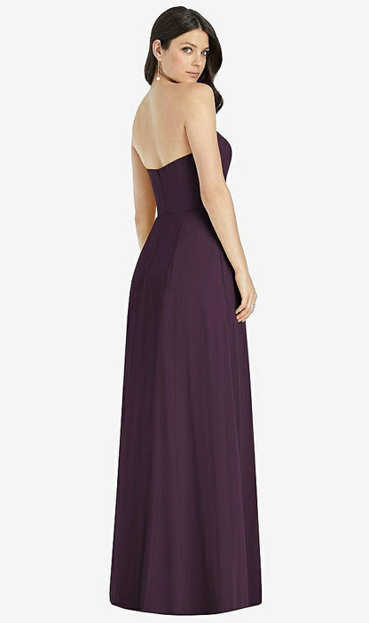 【NEW】【STYLE: 3041】ストラップレス ノッチ シフォン マキシ ドレス【COLOR: Aubergine】【SIZE: 00-30W】