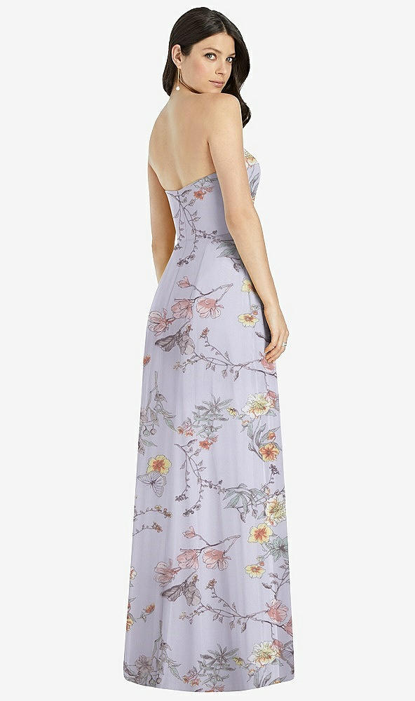 【STYLE: 3041】Strapless Notch Chiffon Maxi Dress【COLOR: Butterfly Botanica Silver Dove】