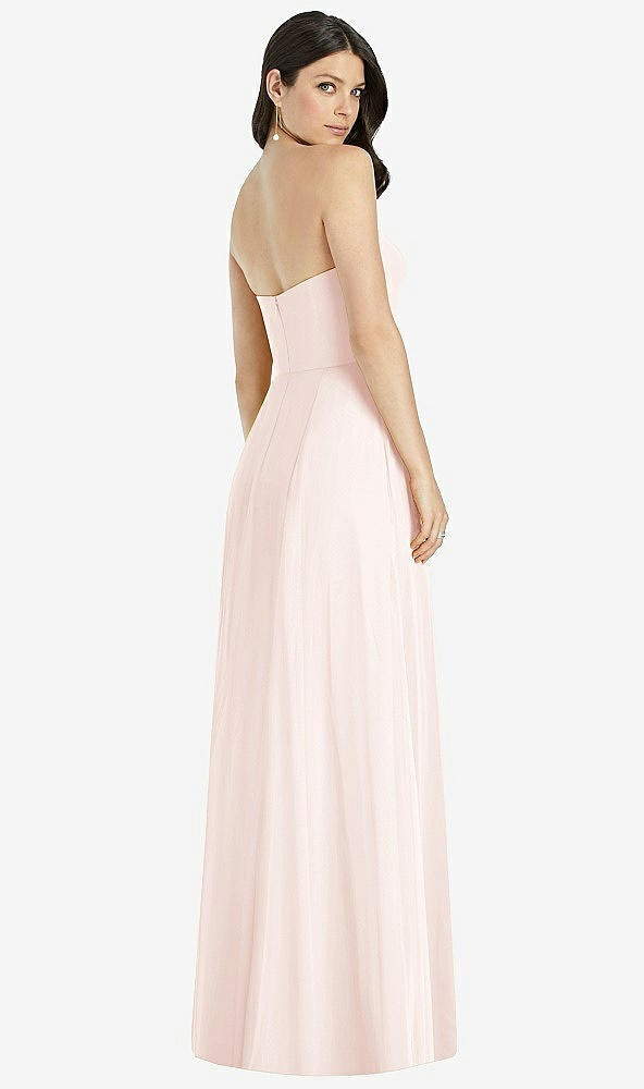 【STYLE: 3041】Strapless Notch Chiffon Maxi Dress【COLOR: Blush】