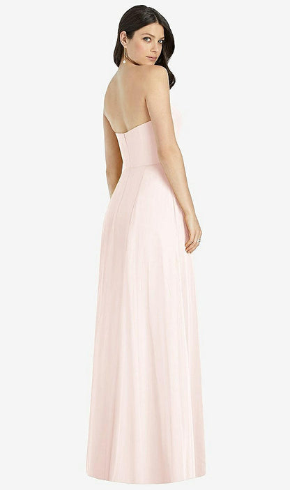 【NEW】【STYLE: 3041】ストラップレス ノッチ シフォン マキシ ドレス【COLOR: Blush】【SIZE: 00-30W】