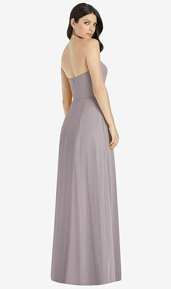 【STYLE: 3041】Strapless Notch Chiffon Maxi Dress【COLOR: Cashmere Gray】