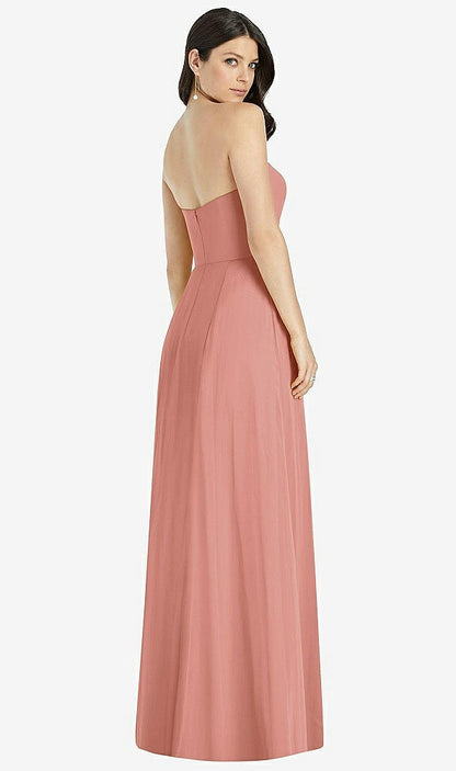 【STYLE: 3041】Strapless Notch Chiffon Maxi Dress【COLOR: Desert Rose】