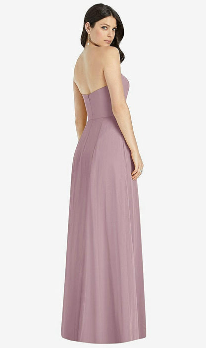 【NEW】【STYLE: 3041】ストラップレス ノッチ シフォン マキシ ドレス【COLOR: Dusty Rose】【SIZE: 00-30W】