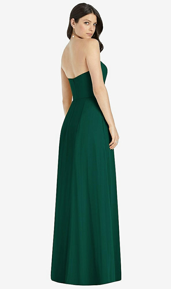 【STYLE: 3041】Strapless Notch Chiffon Maxi Dress【COLOR: Hunter Green】