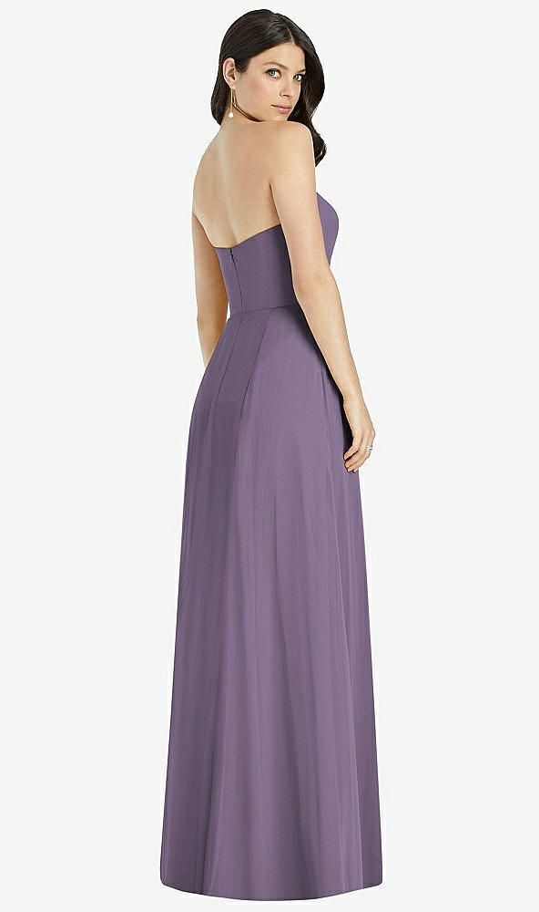 【NEW】【STYLE: 3041】ストラップレス ノッチ シフォン マキシ ドレス【COLOR: Lavender】【SIZE: 00-30W】
