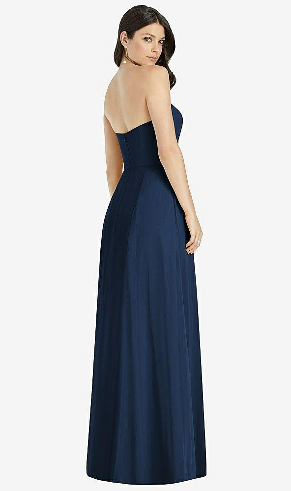 【NEW】【STYLE: 3041】ストラップレス ノッチ シフォン マキシ ドレス【COLOR: Midnight Navy】【SIZE: 00-30W】