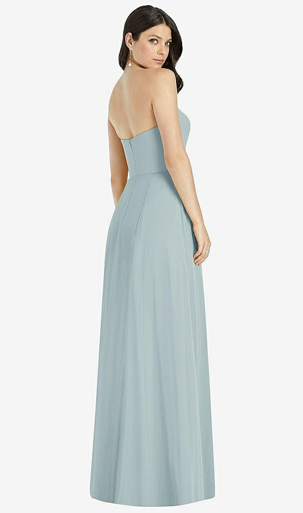 【NEW】【STYLE: 3041】ストラップレス ノッチ シフォン マキシ ドレス【COLOR: Morning Sky】【SIZE: 00-30W】