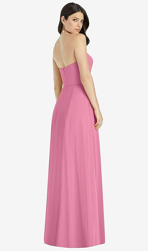 【STYLE: 3041】Strapless Notch Chiffon Maxi Dress【COLOR: Orchid Pink】