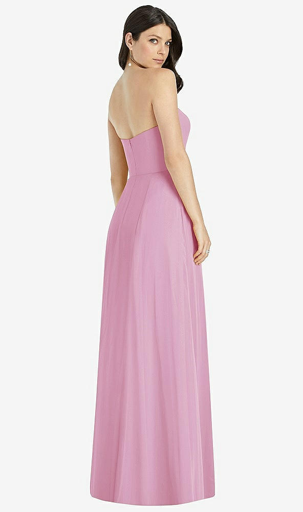 【STYLE: 3041】Strapless Notch Chiffon Maxi Dress【COLOR: Powder Pink】