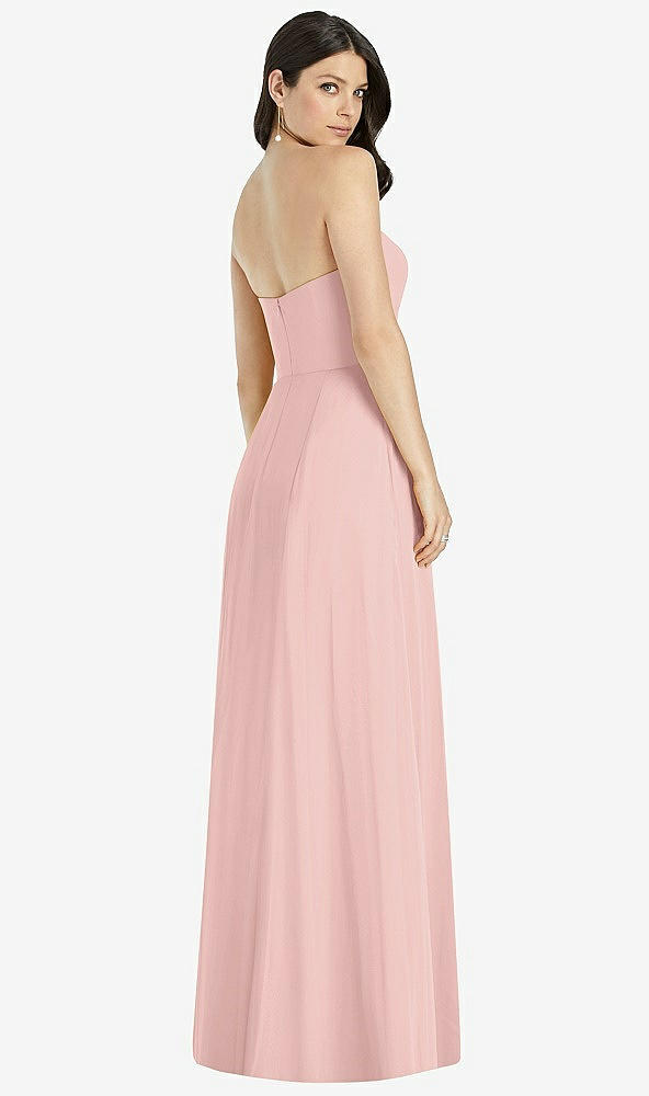 【STYLE: 3041】Strapless Notch Chiffon Maxi Dress【COLOR: Rose - PANTONE Rose Quartz】