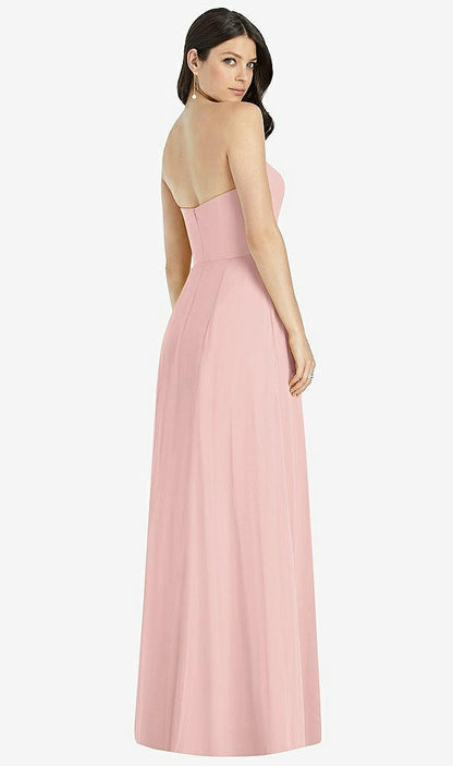 【NEW】【STYLE: 3041】ストラップレス ノッチ シフォン マキシ ドレス【COLOR: Rose - PANTONE Rose Quartz】【SIZE: 00-30W】