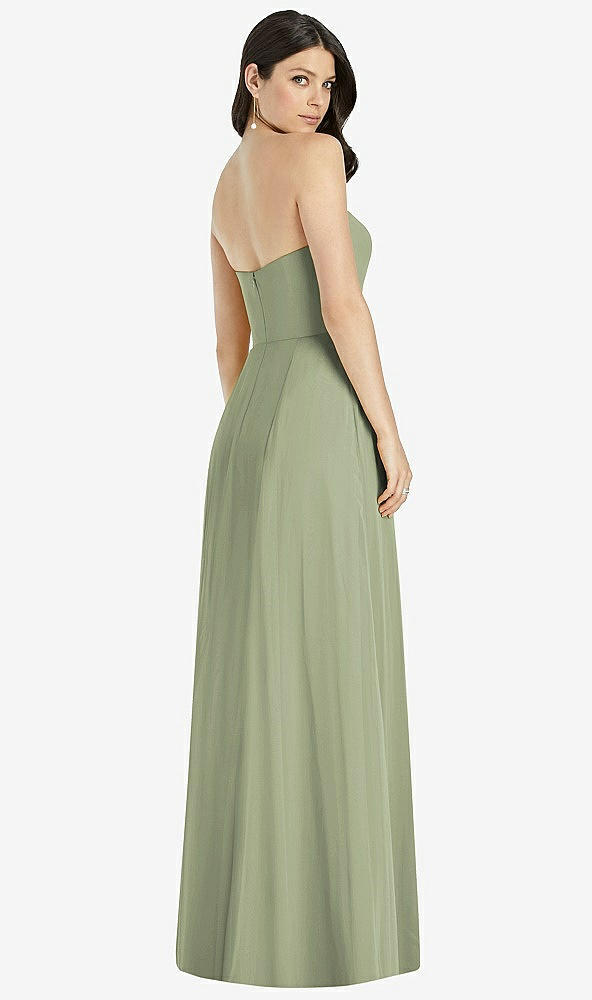 【STYLE: 3041】Strapless Notch Chiffon Maxi Dress【COLOR: Sage】