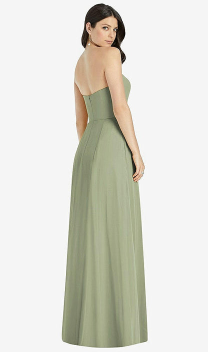 【STYLE: 3041】Strapless Notch Chiffon Maxi Dress【COLOR: Sage】