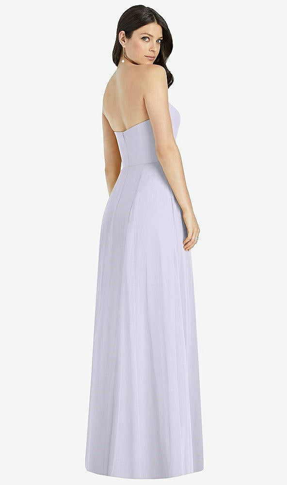 【STYLE: 3041】Strapless Notch Chiffon Maxi Dress【COLOR: Silver Dove】